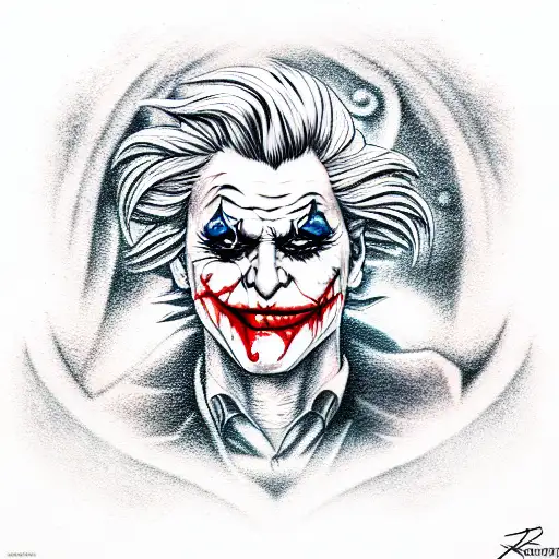Sketch of tattoo art clown joker Stock Photo  Alamy