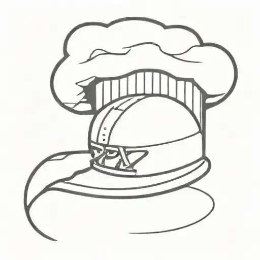 chefs hat with American football at the bottom with #27 in the chefs hat tattoo design idea