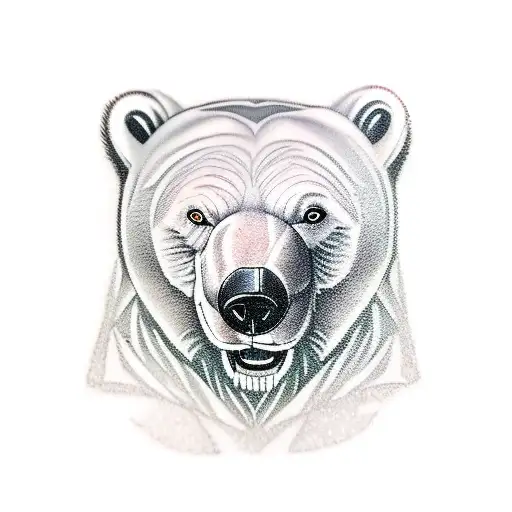 polar bear and Mount dundas greenland tattoo design idea