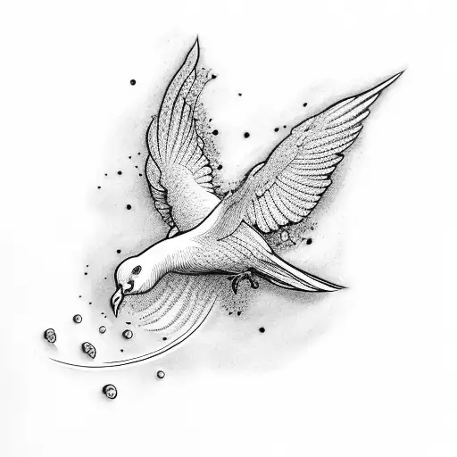 Name stevie with dove beside it  tattoo design idea
