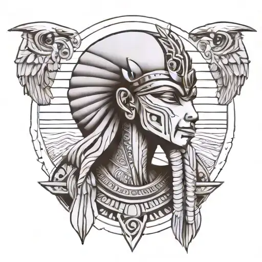 create a sketch of a tattoo of the Egyptian god Thoth tattoo design idea