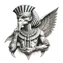 create a sketch of a tattoo of the Egyptian god Thoth based on pictures from Pinterest tattoo design idea