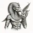 create a sketch of a tattoo of the Egyptian god Thoth based on pictures from Pinterest tattoo design idea