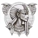create a sketch of a tattoo of the Egyptian god Thoth tattoo design idea