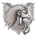 create a sketch of a tattoo of the Egyptian god Thoth tattoo design idea