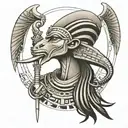 create a sketch of a tattoo of the Egyptian god Thoth tattoo design idea