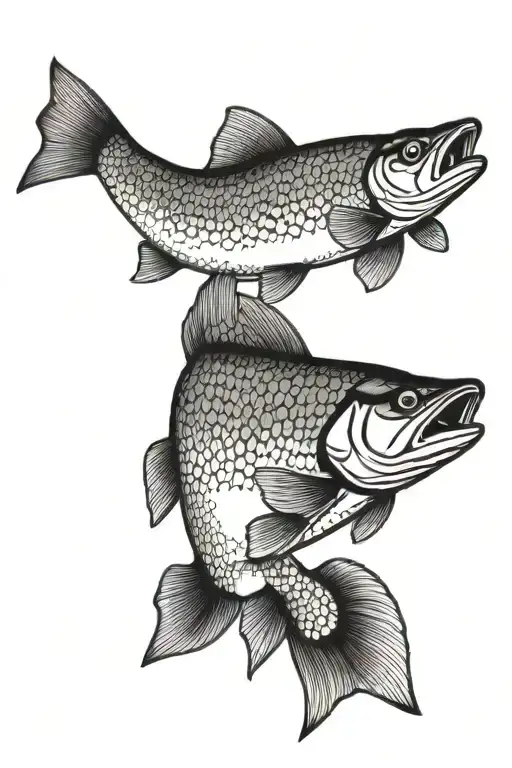 lake trout tattoo design idea