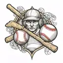 baseball seams around shoulder blades tattoo design idea