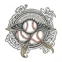 baseball seams around shoulder blades tattoo design idea