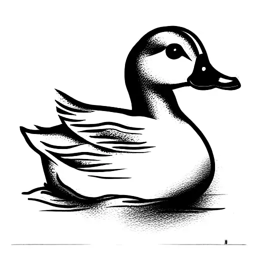 duck with two ducklings tattoo design idea