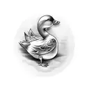 mother duck with two ducklings tattoo design idea