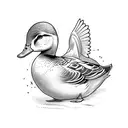 mother duck with two ducklings tattoo design idea
