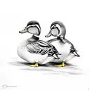duck with two ducklings tattoo design idea