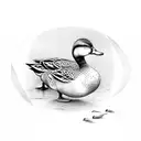 duck with two ducklings tattoo design idea