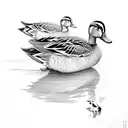 duck with two ducklings tattoo design idea
