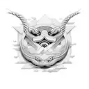 Cross With Three Headed snake tattoo design idea