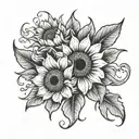 sun flowers black and white tattoo tattoo design idea