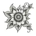 sun flowers black and white tattoo tattoo design idea