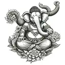 buddha and elephant and thai flag intertwined tattoo design idea