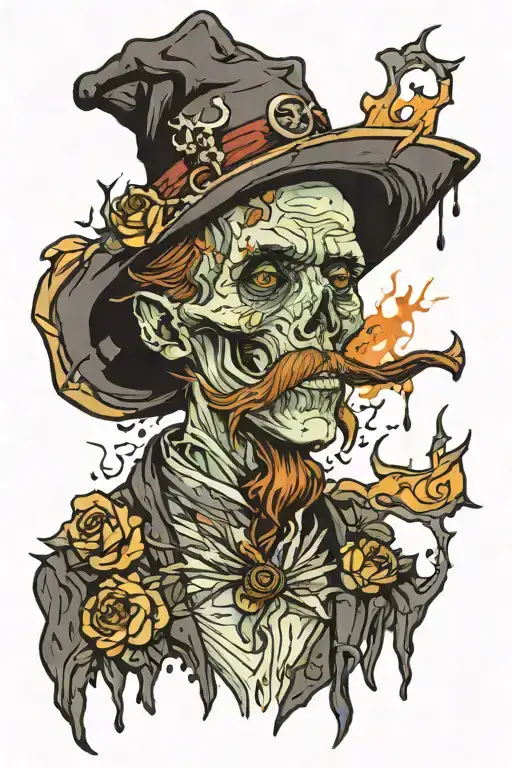 van gogh necromancer tattoo design idea