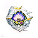 daffodil gemstone geode tattoo design idea