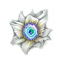 daffodil gemstone geode tattoo design idea