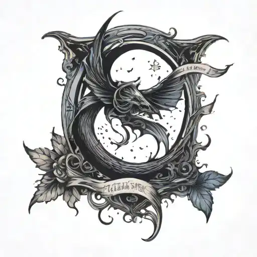  crescent moon, snape  tattoo design idea