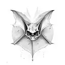 bat skeleton tattoo design idea