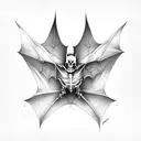 bat skeleton tattoo design idea