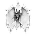 bat skeleton tattoo design idea