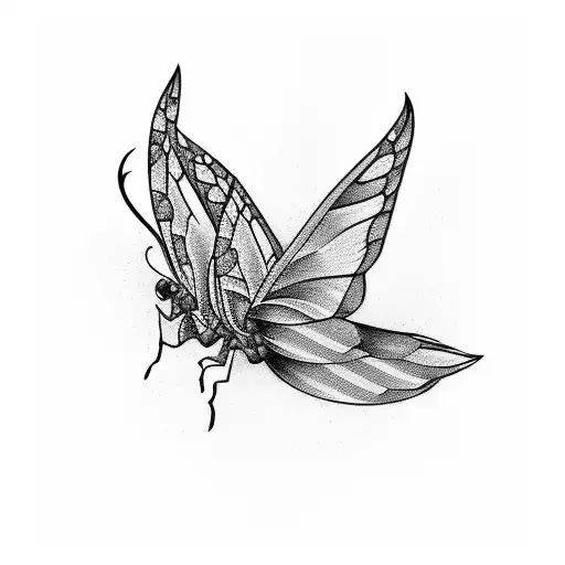 Mariposa craneo  tattoo design idea