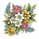 Rose  Aster Morning Glory  Marigold     Forget Me Not    Gladious  Honeysuckle  Lilly of the valley Chrysanthemum Daisy  tattoo design idea