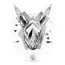 A tribal-inspired design featuring a rhinoceros in its natural habitat tattoo design idea