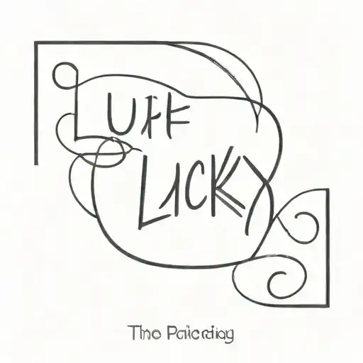 the inscription "Lucky?" tattoo design idea