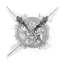 medieval sword with spiked vines wrapped around it  tattoo design idea