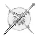 medieval sword with spiked vines wrapped around it  tattoo design idea