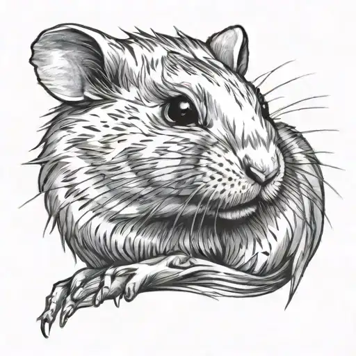 brutal hamster portrait tattoo tattoo design idea
