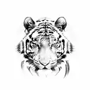 a full body black and white tiger tattoo design idea
