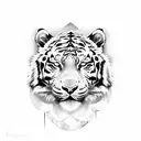 a full body black and white tiger tattoo design idea