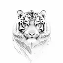a full body black and white tiger tattoo design idea