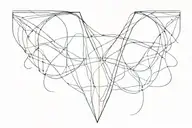 fluid geometric design 666 with undulating lines on the left buttock tattoo design idea
