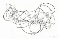 fluid geometric design 666 with undulating lines on the left buttock tattoo design idea