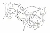 fluid geometric design with undulating lines on the left buttock tattoo design idea