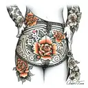 sexy shape for women on the buttocks tattoo design idea