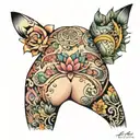 sexy shape for women on the buttocks tattoo design idea
