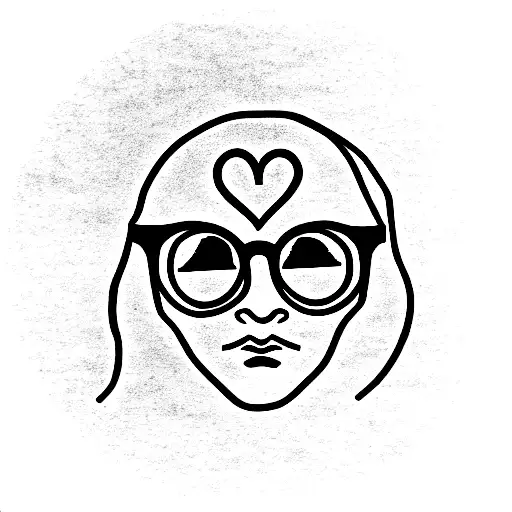 tattoo of doce with John Lennon's glasses and peace symbol tattoo design idea