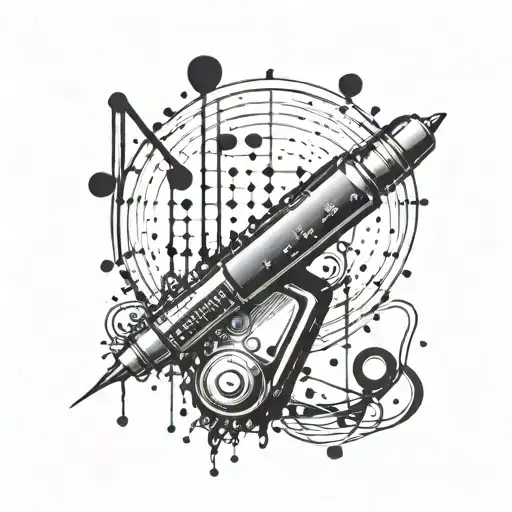 An injection needle with a music equalizer design, blending the two passions seamlessly tattoo design idea