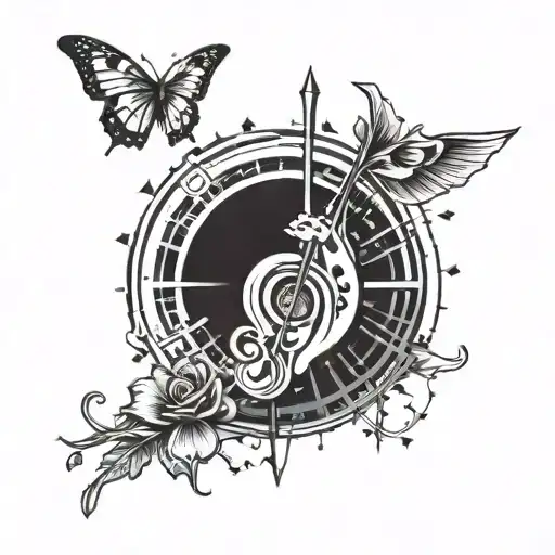 An injection needle with a music equalizer design, blending the two passions seamlessly tattoo design idea