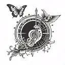 An injection needle with a music equalizer design, blending the two passions seamlessly tattoo design idea