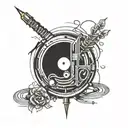 An injection needle with a music equalizer design, blending the two passions seamlessly tattoo design idea